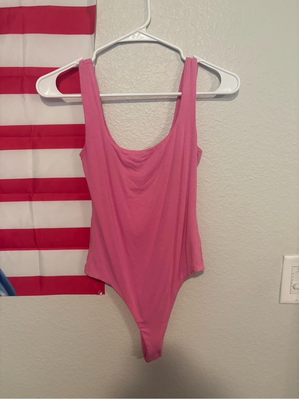 naked wardrobe Pink Scoop Neck One-Piece Bodysuit